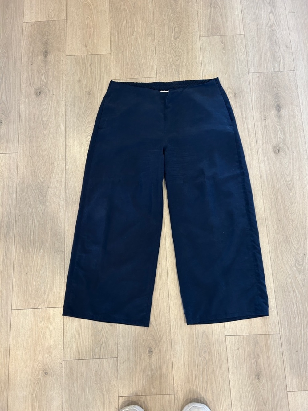 J. Jill Navy modal Elastic-Waist Wide-Leg Pants